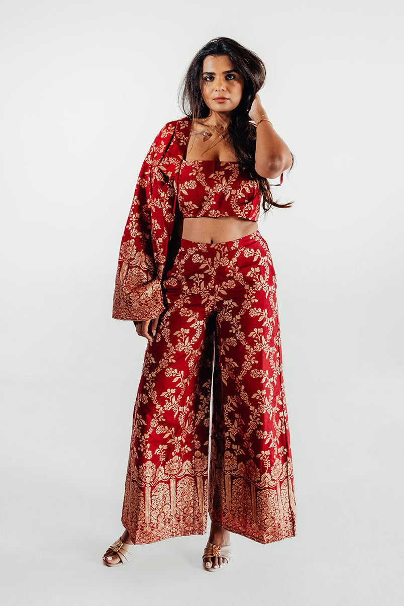 Zariya Blazer Set - Garnet