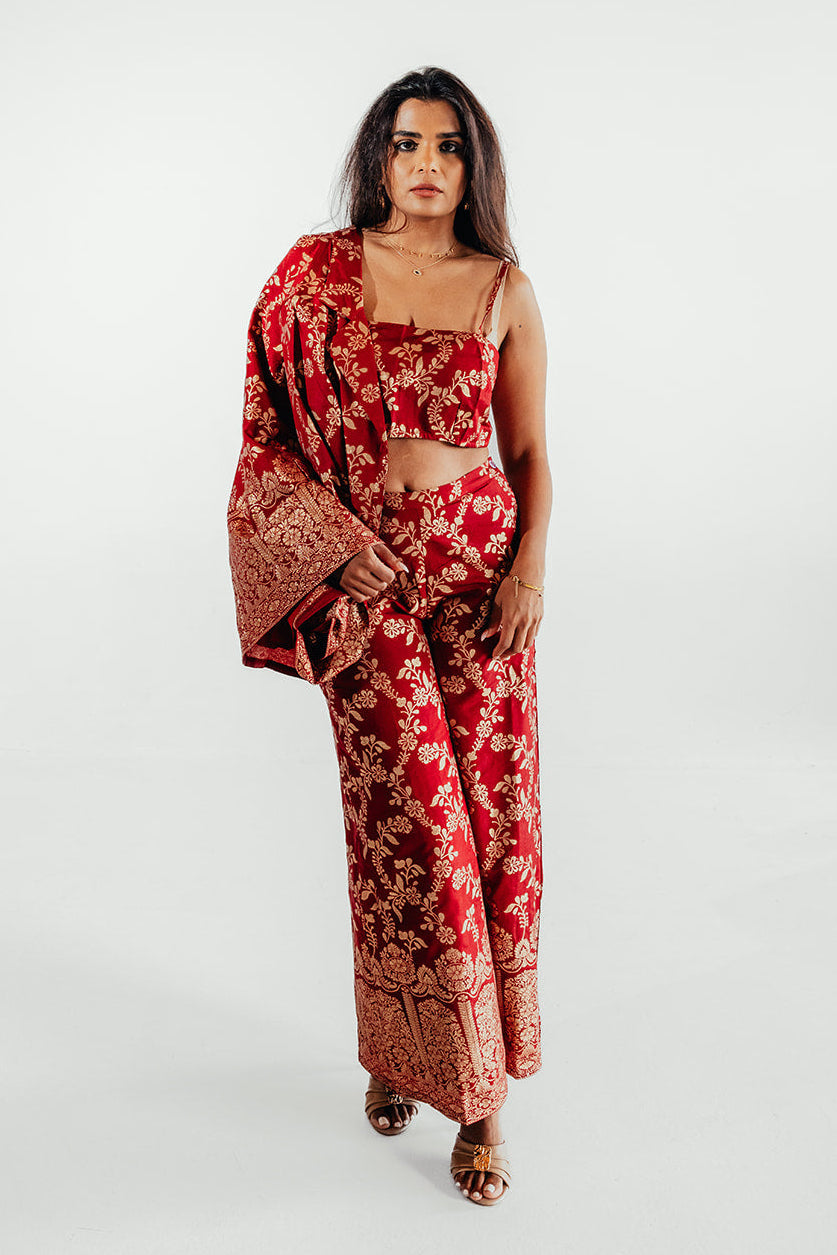 Zariya Blazer Set - Garnet