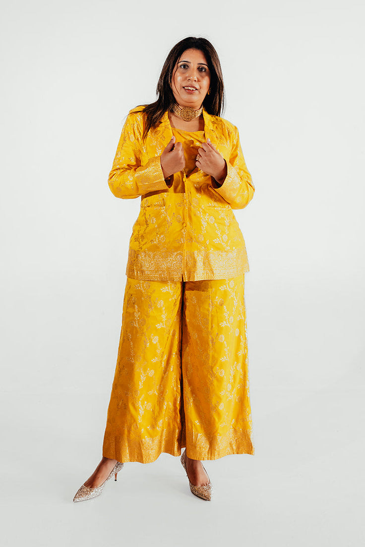 Zariya Blazer Set - Saffron