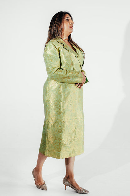 Nooré Midi Skirt Cropped Blazer Set - Pistachio