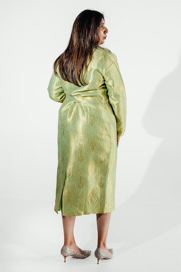 Nooré Midi Skirt Cropped Blazer Set - Pistachio