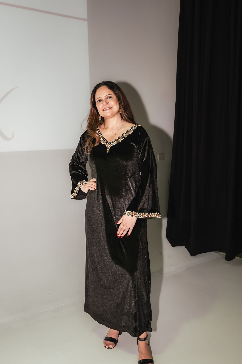 Heer Kaftan Dress - Midnight