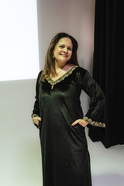 Heer Kaftan Dress - Midnight